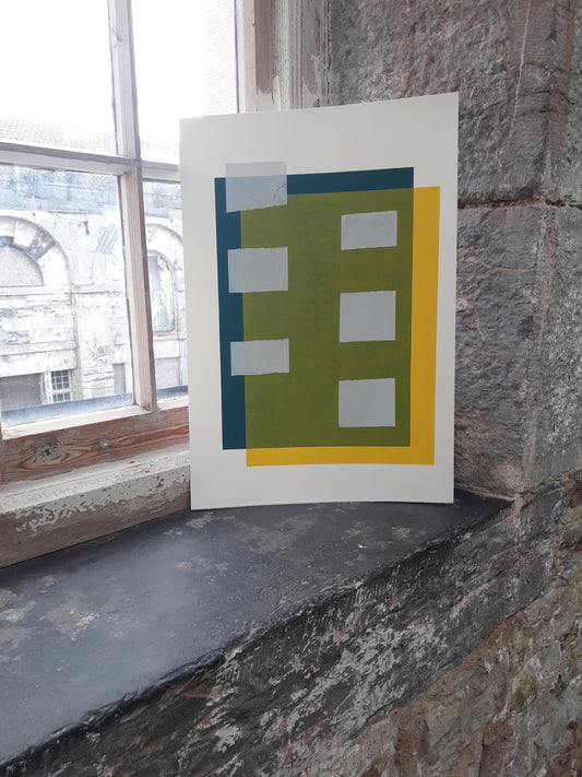 Original Print - Offset Colour Yellow & Teal