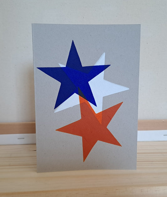 Card Hand Silk Screen Printed - Star - 3 Colours