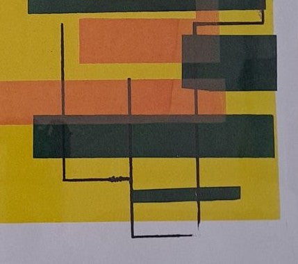 Original Print - Fine Art Abstract Print- Orange & Green layers with Yellow